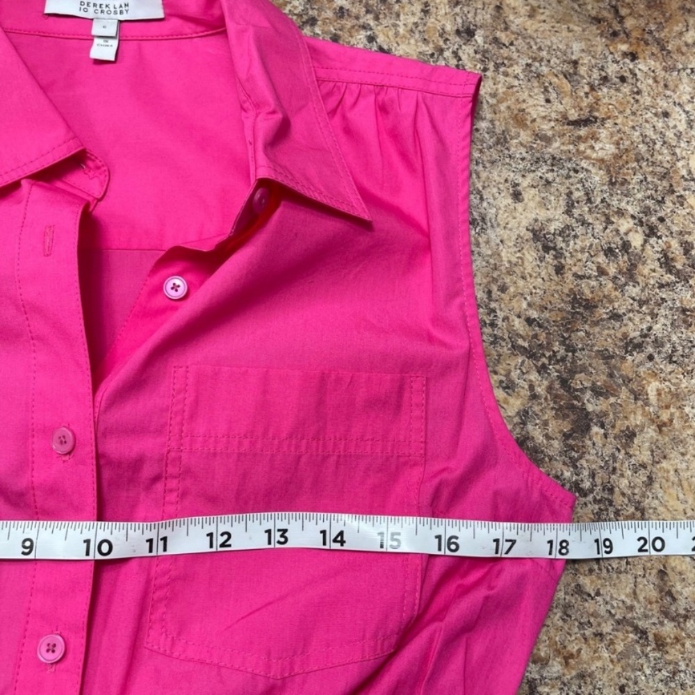 New Derek Lam 10 Crosby Cora Sleeveless Cotton Shirtdress Pink size 6 - Picture 10 of 12